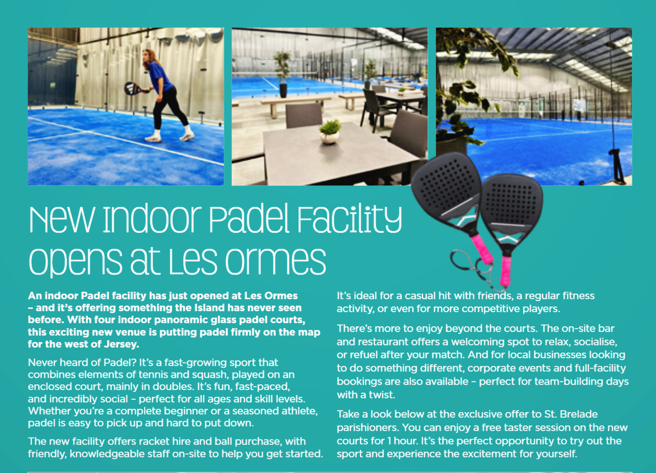 Indoor Padel Tennis facility opens Image